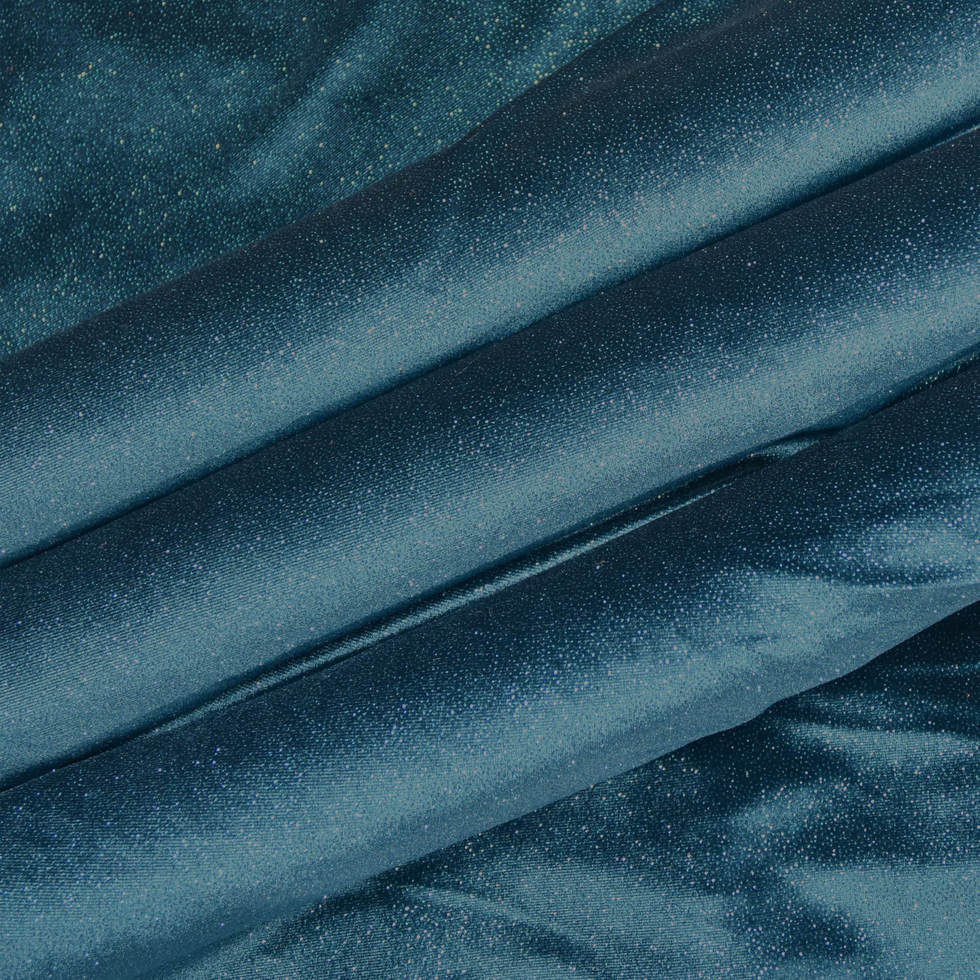 Feldman Emerald Sparkle Stretch Velvet Fabric